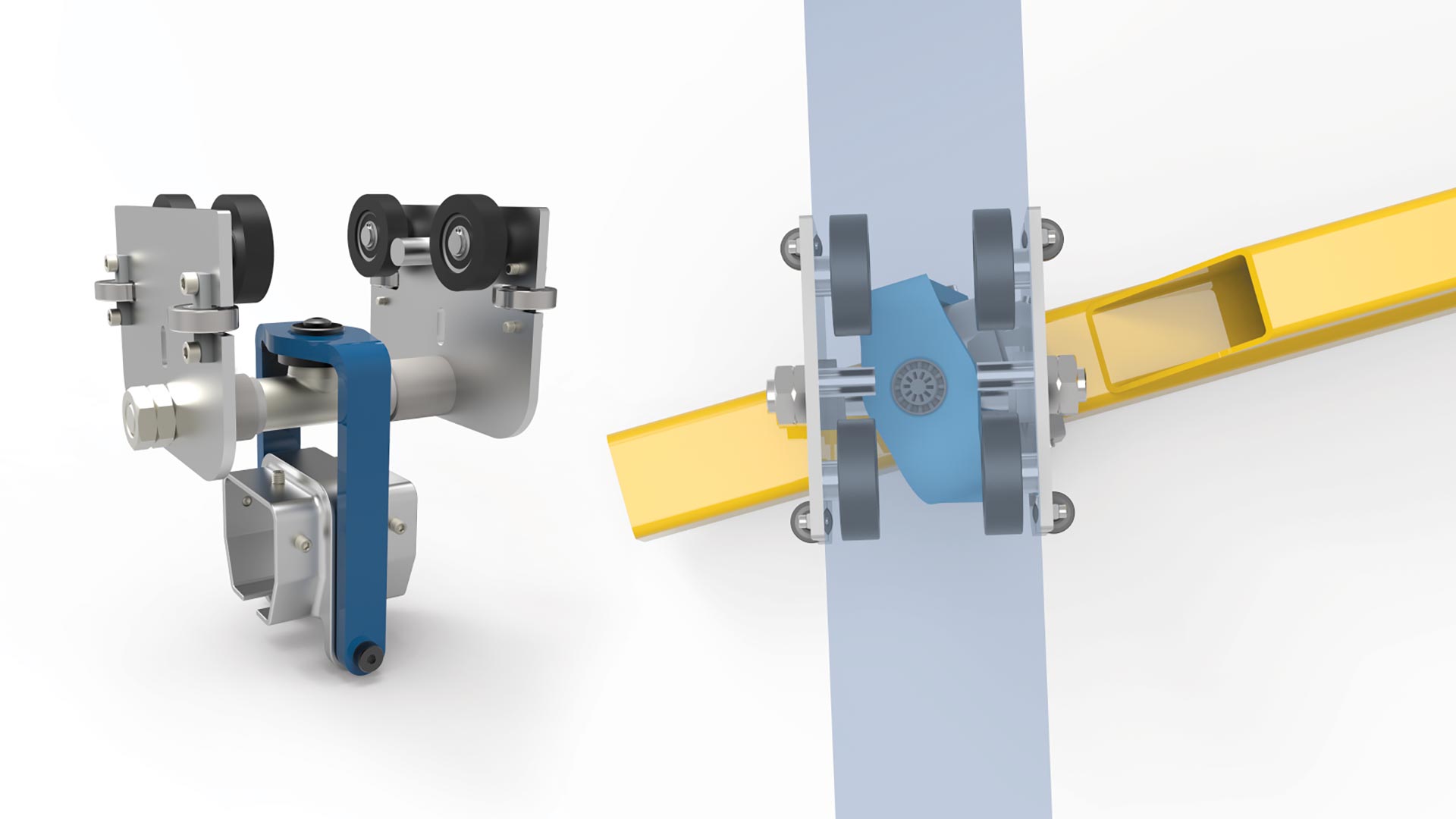 Actuating End Trucks 3D CAD Rendering