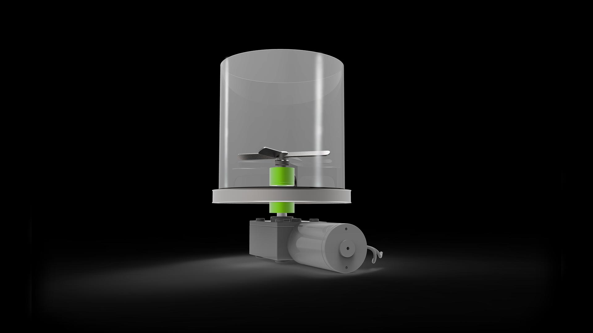 3D Render Assembly with Coupling and Mixer on black